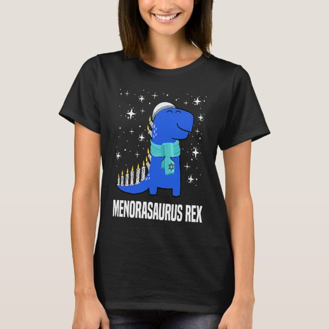 Camiseta Hanukkah Dinosaur Jewish Celebration (Frente)