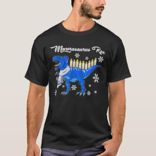 Camiseta Hanukkah Dinosaur Menorasaurus T Rex Dino Chanukah