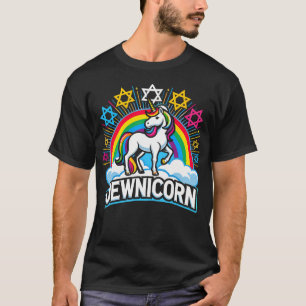 Camiseta Hanukkah Divertido Jewnicorn Unicórnio Judaico
