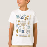 Camiseta Hanukkah Doodles ilustre fofo, T-Shirt<br><div class="desc">Hanukkah Doodles - Camisa ilustrada fofa</div>