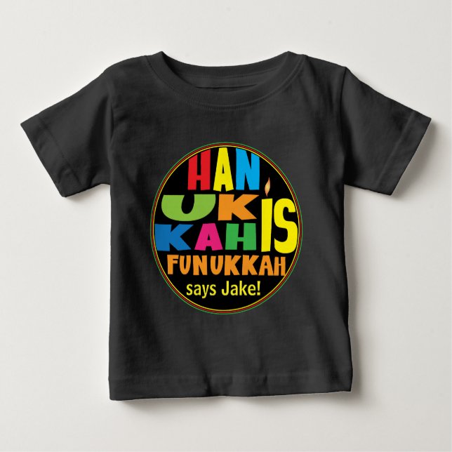 Camiseta "Hanukkah é Funukkah" Baby Fine Jersey (Frente)