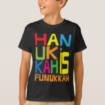 Camiseta "Hanukkah é Funukkah" Crianças T-Shirt.<br><div class="desc">"Hanukkah é Funukkah" Crianças T-Shirt. (Veja as outras opções de estilo de camiseta para este design :)Mude a cor de fundo, se quiser! Obrigados para parar e comprar por aqui. Muito apreciado! Feliz Chanukah/Hanukkah!Estilo: Garotos, Hanes, T-ShirtEspere até que você pegue essa camiseta sem jeito no seu filho. Ele levará o...</div>