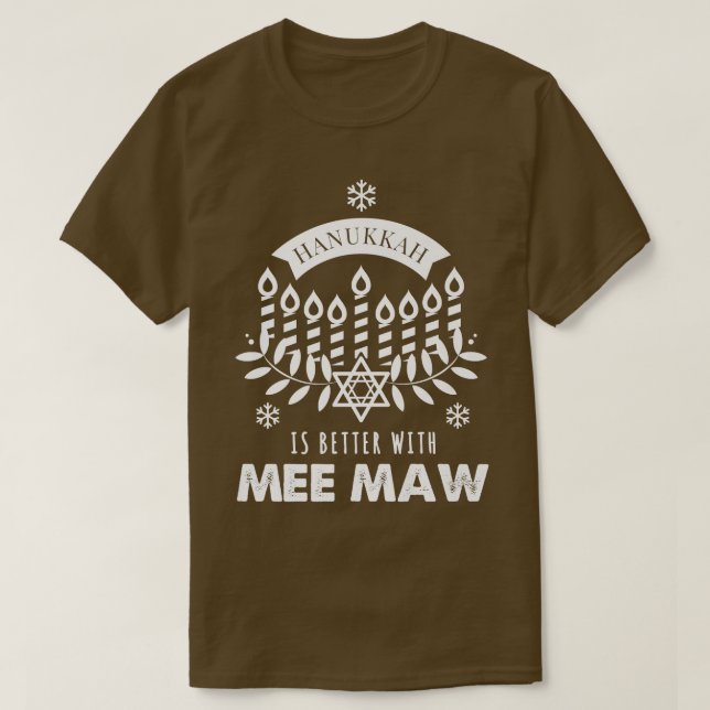 Camiseta Hanukkah é melhor com a minha família de animais (Frente do Design)