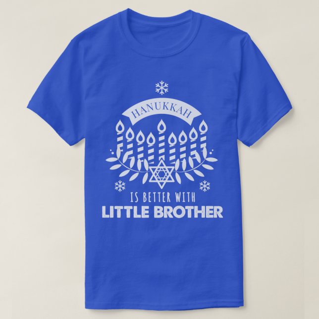 Camiseta Hanukkah é melhor com o pequeno irmão combinando c (Frente do Design)