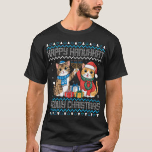 Camiseta Hanukkah Feio - Feliz Hanukkat Meowy Natal