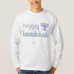 Camiseta Hanukkah feliz<br><div class="desc">As estrelas Twinkly sublinham o poder maravilhoso da luz… Escolha uma cor diferente do fundo se você gosta. E Hanukkah feliz!</div>