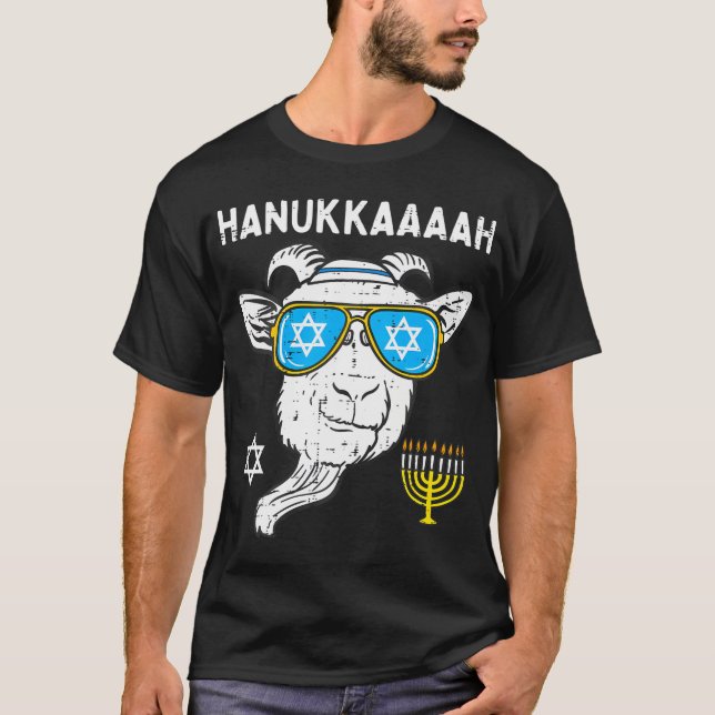 Camiseta Hanukkah Goat Chanukah, fazendeiro judeu de Fazend (Frente)