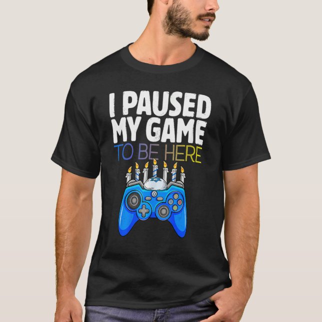 Camiseta Hanukkah I Paused My Game to be here Controller Ga (Frente)