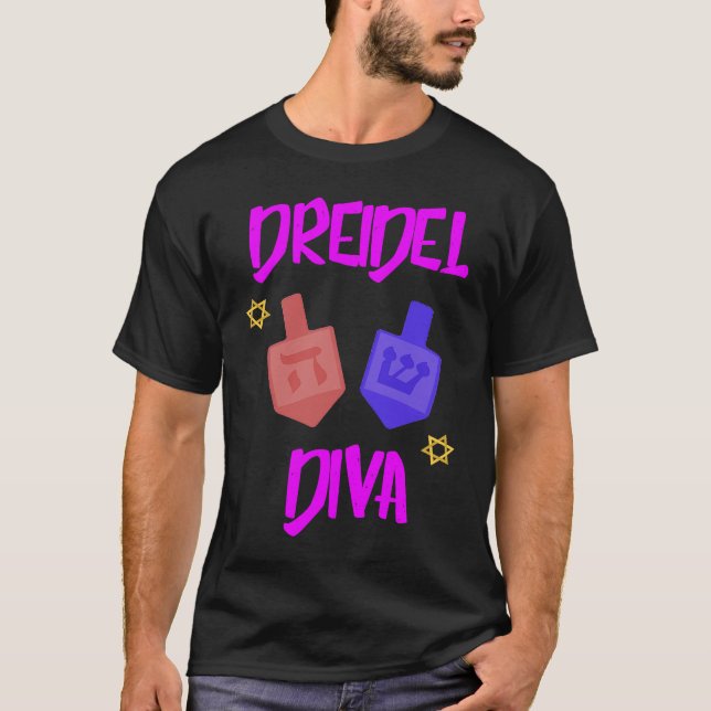 Camiseta Hanukkah Jewish Dreidel Diva Womens (Frente)