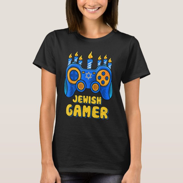 Camiseta Hanukkah Jewish Video Game Controller Gamer Chanuk (Frente)
