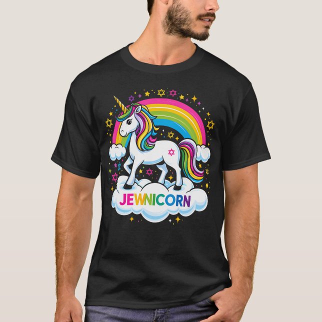 Camiseta Hanukkah Jewnicorn Funny Jewish Unicorn (Frente)