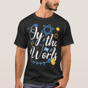 Camiseta Hanukkah Judeu Menorah Oy Ao Mundo Chanucá