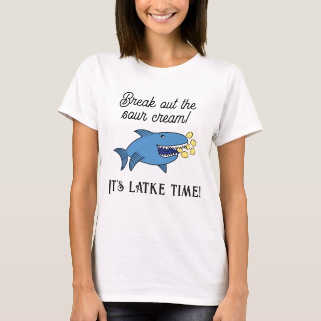 Camiseta Hanukkah Latke Time/Women's Basic T-Shirt (Frente)
