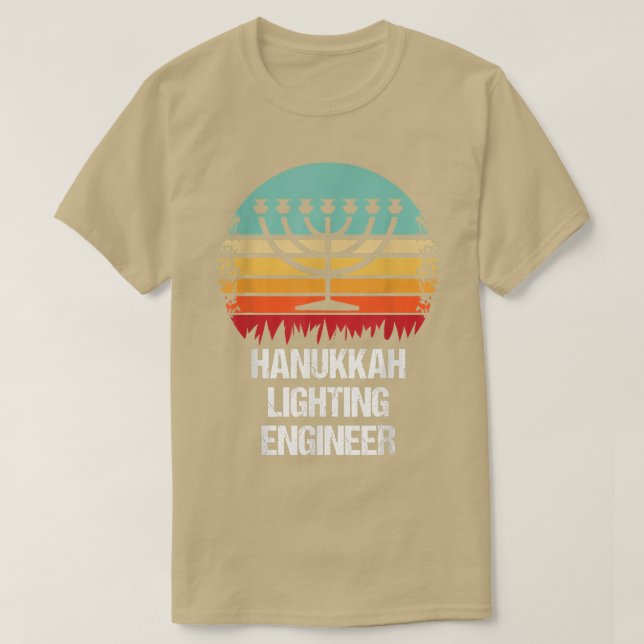 Camiseta Hanukkah Lighting Engenheiro judeu Hanukkah (Frente do Design)