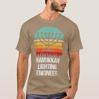 Camiseta Hanukkah Lighting Engenheiro judeu Hanukkah