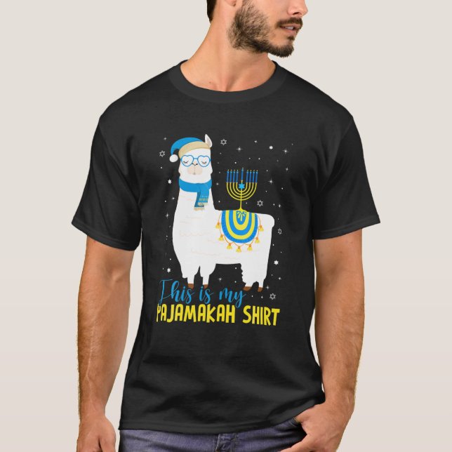 Camiseta Hanukkah Llama Christmas Happy Llamakah Pajamas Fu (Frente)