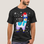 Camiseta Hanukkah Llama Menorah Alpaca Santa Hat Natal<br><div class="desc">Hanukkah Llama Menorah Alpaca Santa Hat Natal Chanukah</div>