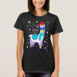 Camiseta Hanukkah Llama Menorah Alpaca Santa Hat Natal<br><div class="desc">Hanukkah Llama Menorah Alpaca Santa Hat Natal Chanukah 1</div>