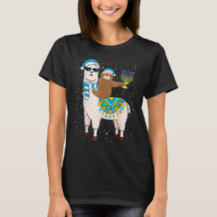Camiseta Hanukkah Llamakah Lhama Preguiça Feliz Hanukkah Ch