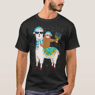 Camiseta Hanukkah Llamakah Llama Sloth Happy Hanukkah Chanu