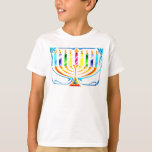 Camiseta Hanukkah Menorah - Chanukah Menorah<br><div class="desc">Hanukkah Menorah - Cartão Chanukah Menorah mostrando todas as velas queimando intensamente por esta época especial do ano,  o Festival de Luzes Judaico.</div>