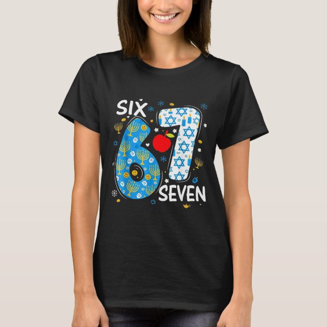 Camiseta Hanukkah Menorah Dreidel 67 Festive Chanukah Six S (Frente)