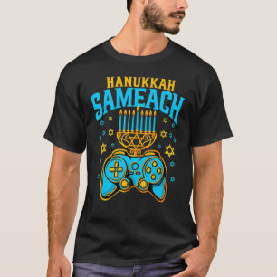 Camiseta Hanukkah Menorah Gamer Videos games Chanukah Jewis