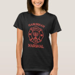 Camiseta Hanukkah Menorah Lighting Bombeiro Bombeiro<br><div class="desc">Chanucá Menorah Lighting Fire-Marshall Chanukah.</div>