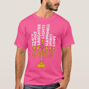 Camiseta Hanukkah Menorah Lights Family T Shirt
