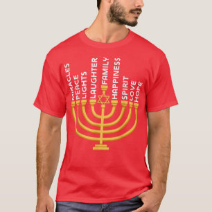 Camiseta Hanukkah Menorah Luz Jewitual Love Famil