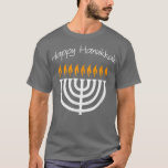 Camiseta Hanukkah Menorah T-shirt Chanukah velas judaicas H<br><div class="desc">Hanukkah Menorah T-shirt Chanukah vela o Natal judeu.</div>
