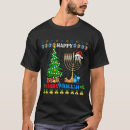 Camiseta Hanukkah Natal Engraçado Feliz Feliz Chrismukkah