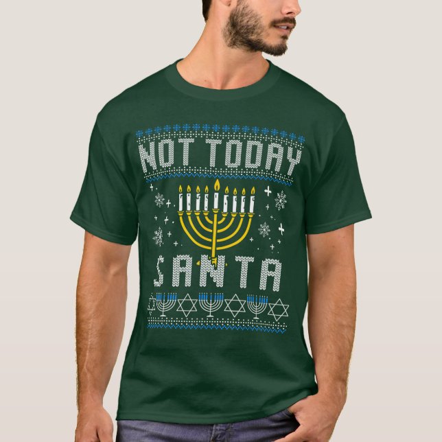 Camiseta Hanukkah Pajamas Notoday Santa Chanukah PJs retro (Frente)