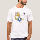 Camiseta Hanukkah Rainbow Candles Dourados Menorah<br><div class="desc">Você está vendo The Lee Hiller Designs Collection of Home and Office Decor,  Roupa,  Gifts and Coleções. As Designs incluem Lee Hiller Photoographic e Mixed Media Digital Art Collection. Você pode ver sua fotografia da Nature em http://HikeOurPlanet.com/ e seguir seu blog de caminhada no Hot Primavera National Park.</div>