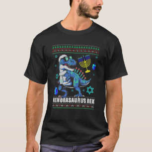 Camiseta Hanukkah Rex Menorasaurus Rex Dinossaur Engraçado
