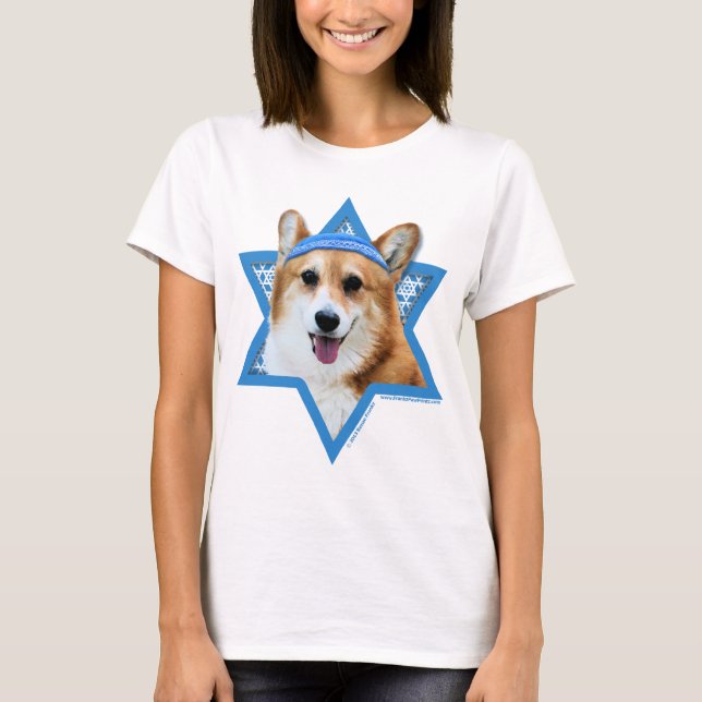 Camiseta Hanukkah Star de David - Corgi - Owen (Frente)