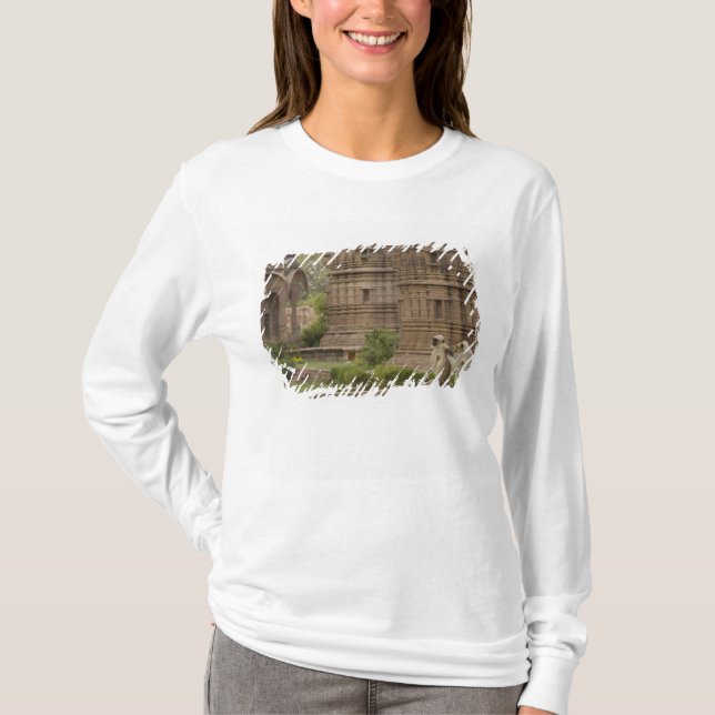 Camiseta Hanuman Langurs ou de cara preta, comum ou cinza (Frente)