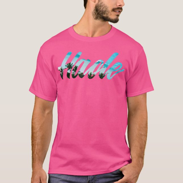 Camiseta Haole Hawaii Roupa Palm Tree (Frente)