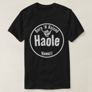 Camiseta HAOLE NASCER 'N RAISED TRIBAL SHAKA HAWAII - Whit