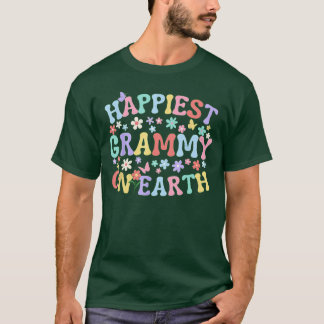 Camiseta Happiest Grammy On Earth Familyrip Squad Groovy Gr