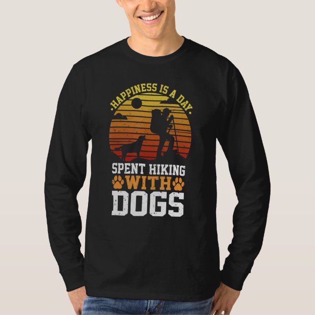 Camiseta Happiness is a Day Spent Hiking with Dogs (Frente)