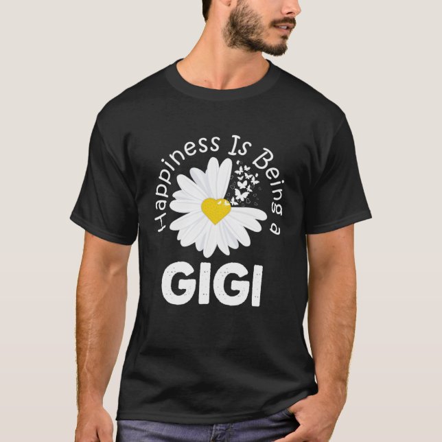 Camiseta Happiness Is Being A Gigi Costume Daisy Flower Gif (Frente)