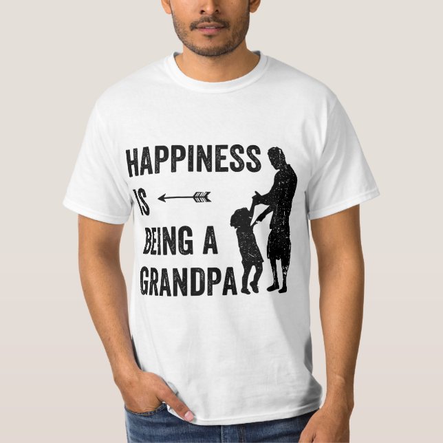 Camiseta Happiness is being a grandpa  (Frente)