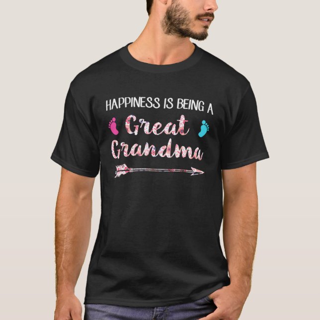 Camiseta Happiness is being a great grandma (Frente)