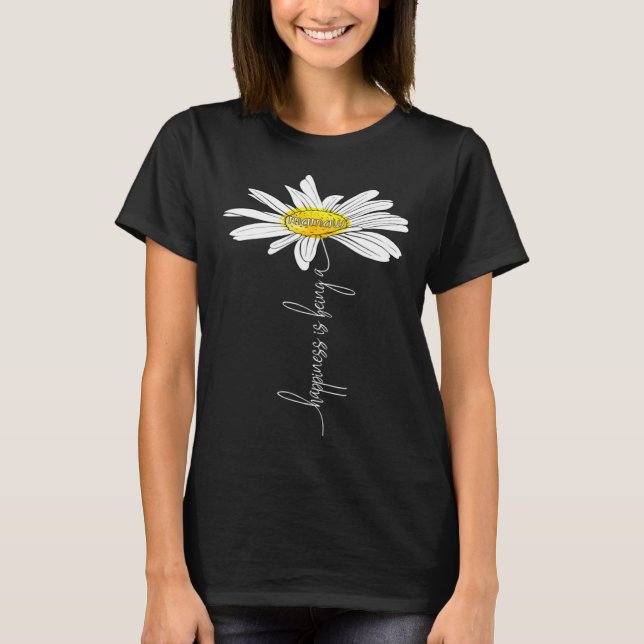 Camiseta Happiness Is Being A Mamaw Daisy Tshirt Mother's D (Frente)