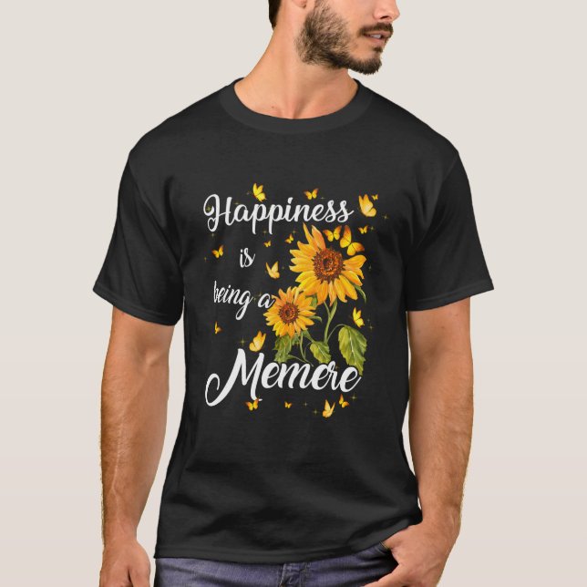 Camiseta Happiness Is Being A Memere Sunflower Gift For Gra (Frente)