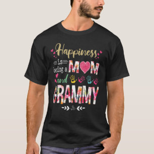Camiseta Happiness Is Being A Mom And Grammy Flower Mother'