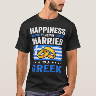 Camiseta Happiness Is Being Married To A Greek Husband Wife