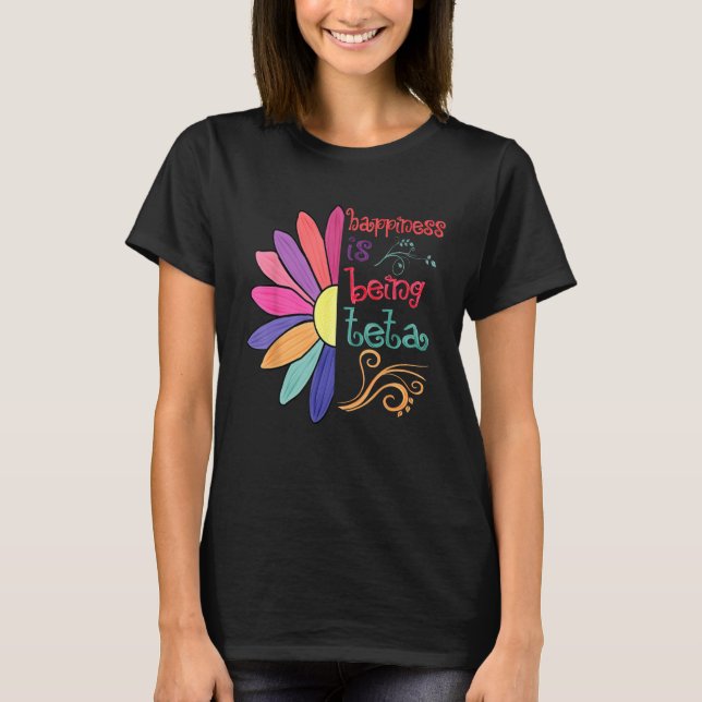 Camiseta Happiness Is Being Teta Grandma To Be Sunflower Mo (Frente)