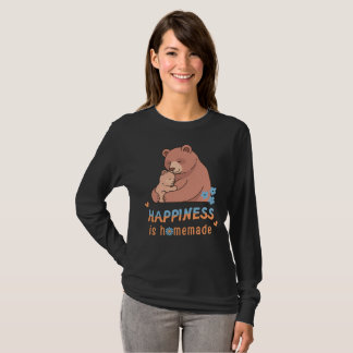 Camiseta Happiness is Homemade Cute Mama Bear & Baby